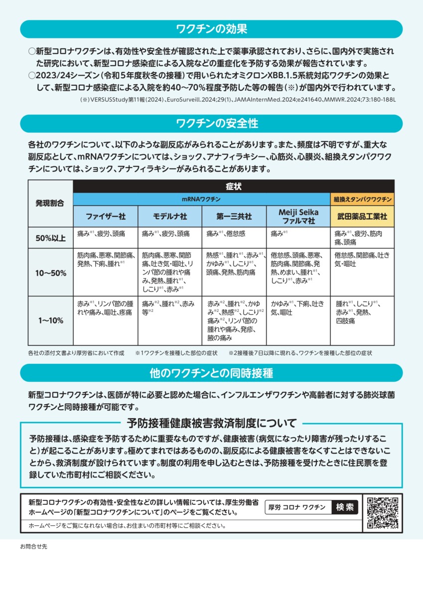 新型コロナワクチン開始のご案内｜令和６年定期接種　小禄セントラルクリニック（那覇市）